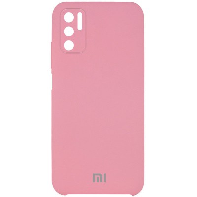 Чехол Silicone Cover Full Camera (AAA) для Xiaomi Redmi Note 10 5G / Poco M3 Pro Розовый / Light pink