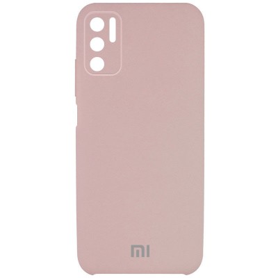 Чехол Silicone Cover Full Camera (AAA) для Xiaomi Redmi Note 10 5G / Poco M3 Pro Розовый / Pink Sand