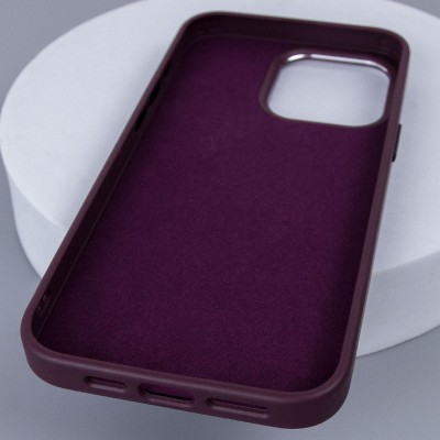 Шкіряний чохол Bonbon Leather Metal Style with MagSafe для Apple iPhone 13 (6.1") Бордовий / Plum