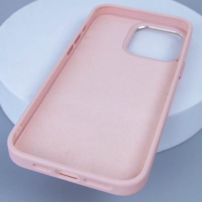 Шкіряний чохол Bonbon Leather Metal Style with MagSafe для Apple iPhone 13 (6.1") Рожевий / Light pink