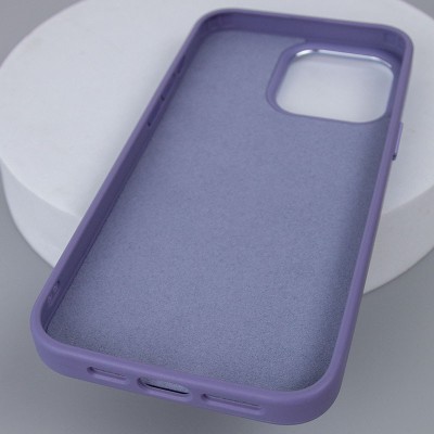 Шкіряний чохол Bonbon Leather Metal Style with MagSafe для Apple iPhone 13 (6.1") Сірий / Lavender