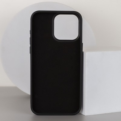 Шкіряний чохол Bonbon Leather Metal Style with MagSafe для Apple iPhone 13 (6.1") Чорний / Black