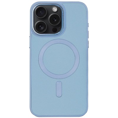 Шкіряний чохол Bonbon Leather Metal Style with MagSafe для Apple iPhone 13 Pro Max (6.7") Блакитний / Mist blue