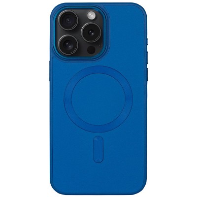 Шкіряний чохол Bonbon Leather Metal Style with MagSafe для Apple iPhone 13 Pro Max (6.7") Синій / Indigo