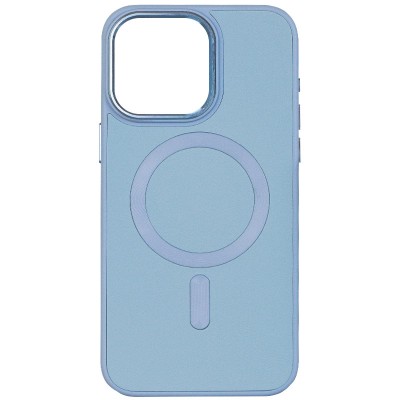 Шкіряний чохол Bonbon Leather Metal Style with MagSafe для Apple iPhone 14 (6.1") Блакитний / Mist blue