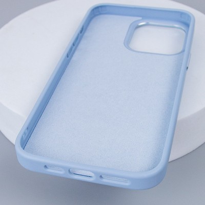 Шкіряний чохол Bonbon Leather Metal Style with MagSafe для Apple iPhone 15 (6.1") Блакитний / Mist blue