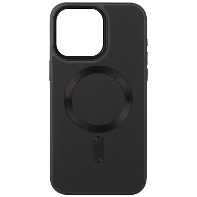 Шкіряний чохол Bonbon Leather Metal Style with MagSafe для Apple iPhone 15 (6.1") Чорний / Black
