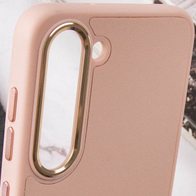 Шкіряний чохол Bonbon Leather Metal Style для Samsung Galaxy S22+ Рожевий / Light pink