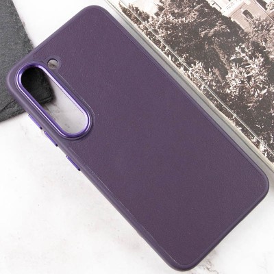 Шкіряний чохол Bonbon Leather Metal Style для Samsung Galaxy S22+ Фіолетовий / Dark Purple