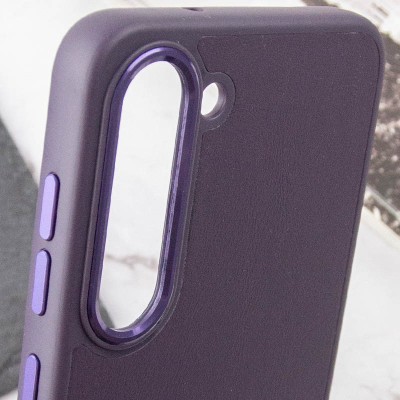 Шкіряний чохол Bonbon Leather Metal Style для Samsung Galaxy S22+ Фіолетовий / Dark Purple
