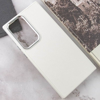 Шкіряний чохол Bonbon Leather Metal Style для Samsung Galaxy S23 Ultra Білий / White Шкіряний чохол Bonbon Leather Metal Style для Samsung Galaxy S23 Ultra Білий / White