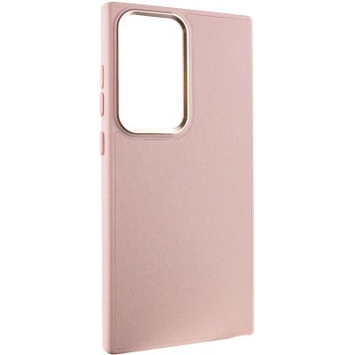 Шкіряний чохол Bonbon Leather Metal Style для Samsung Galaxy S23 Ultra Рожевий / Light pink