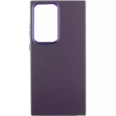 Шкіряний чохол Bonbon Leather Metal Style для Samsung Galaxy S23 Ultra Фіолетовий / Dark Purple