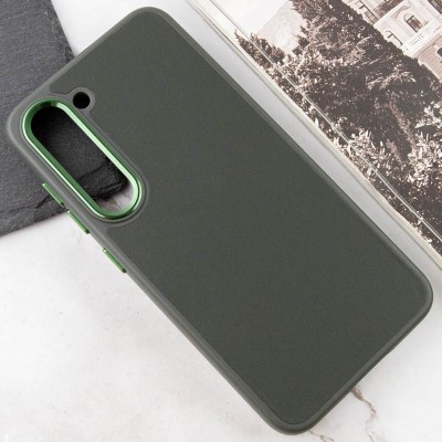 Шкіряний чохол Bonbon Leather Metal Style для Samsung Galaxy S23 Зелений / Army green