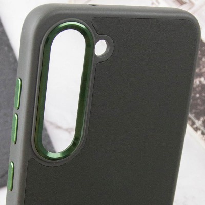 Шкіряний чохол Bonbon Leather Metal Style для Samsung Galaxy S23 Зелений / Army green