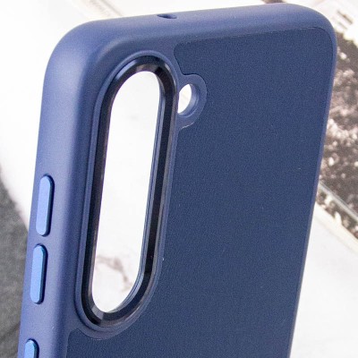 Шкіряний чохол Bonbon Leather Metal Style для Samsung Galaxy S23 Синій / Navy blue
