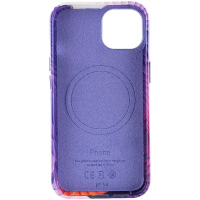 Шкіряний чохол Colour Splash with MagSafe для Apple iPhone 12 Pro / 12 (6.1") Purple / Pink