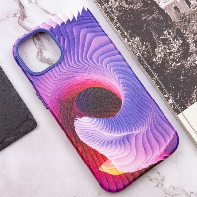 Шкіряний чохол Colour Splash with MagSafe для Apple iPhone 12 Pro / 12 (6.1") Purple / Pink