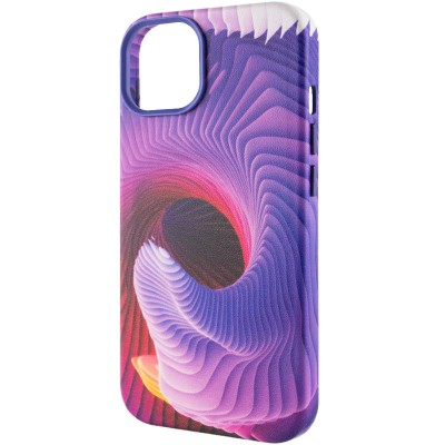 Шкіряний чохол Colour Splash with MagSafe для Apple iPhone 12 Pro Max (6.7") Purple / Pink