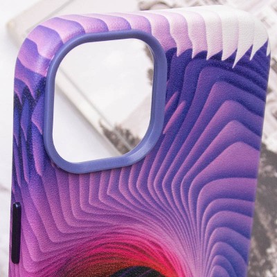Шкіряний чохол Colour Splash with MagSafe для Apple iPhone 12 Pro Max (6.7") Purple / Pink