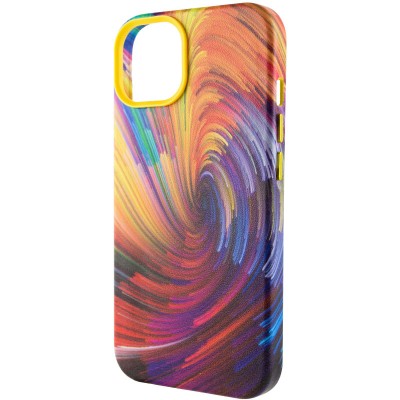 Шкіряний чохол Colour Splash with MagSafe для Apple iPhone 13 (6.1") Orange / Red