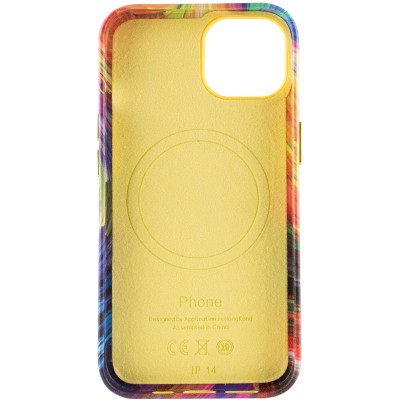 Шкіряний чохол Colour Splash with MagSafe для Apple iPhone 13 (6.1") Orange / Red