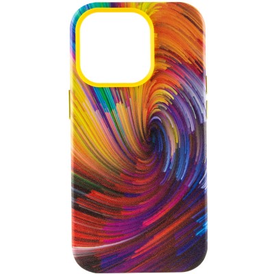 Шкіряний чохол Colour Splash with MagSafe для Apple iPhone 13 Pro (6.1") Orange / Red
