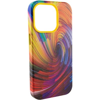 Шкіряний чохол Colour Splash with MagSafe для Apple iPhone 13 Pro (6.1") Orange / Red