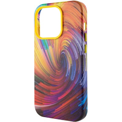 Шкіряний чохол Colour Splash with MagSafe для Apple iPhone 13 Pro (6.1") Orange / Red