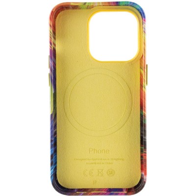 Шкіряний чохол Colour Splash with MagSafe для Apple iPhone 13 Pro (6.1") Orange / Red