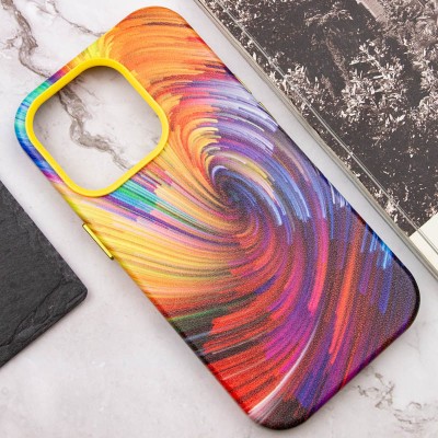 Шкіряний чохол Colour Splash with MagSafe для Apple iPhone 13 Pro (6.1") Orange / Red