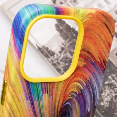 Шкіряний чохол Colour Splash with MagSafe для Apple iPhone 13 Pro (6.1") Orange / Red