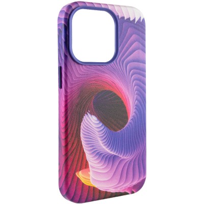 Шкіряний чохол Colour Splash with MagSafe для Apple iPhone 13 Pro (6.1") Purple / Pink