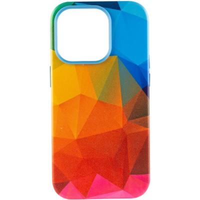 Шкіряний чохол Colour Splash with MagSafe для Apple iPhone 13 Pro Max (6.7") Red / Blue