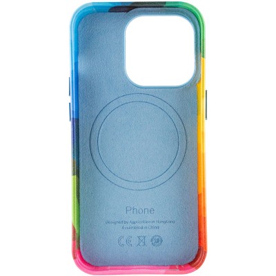 Шкіряний чохол Colour Splash with MagSafe для Apple iPhone 13 Pro Max (6.7") Red / Blue