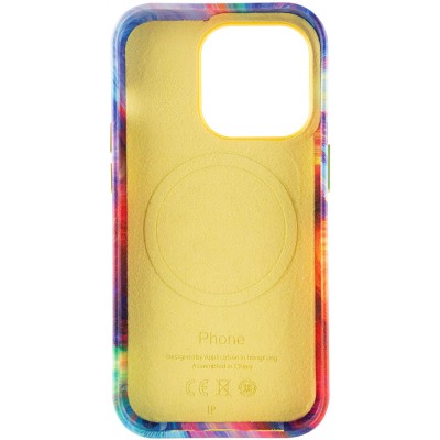 Шкіряний чохол Colour Splash with MagSafe для Apple iPhone 13 Pro Max (6.7") Yellow / Red