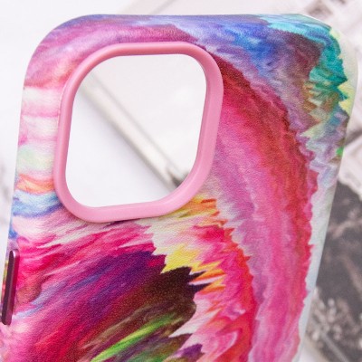 Шкіряний чохол Colour Splash with MagSafe для Apple iPhone 14 Plus (6.7") Pink / Blue