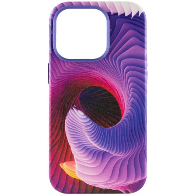 Шкіряний чохол Colour Splash with MagSafe для Apple iPhone 14 Pro (6.1") Purple / Pink