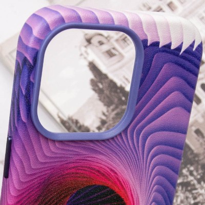 Шкіряний чохол Colour Splash with MagSafe для Apple iPhone 14 Pro (6.1") Purple / Pink
