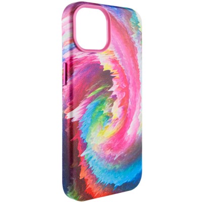 Шкіряний чохол Colour Splash для Apple iPhone 11 (6.1") Pink / Blue