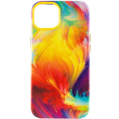 Шкіряний чохол Colour Splash для Apple iPhone 11 (6.1") Yellow / Red