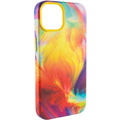 Шкіряний чохол Colour Splash для Apple iPhone 11 (6.1") Yellow / Red