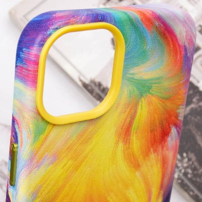 Шкіряний чохол Colour Splash для Apple iPhone 11 (6.1") Yellow / Red