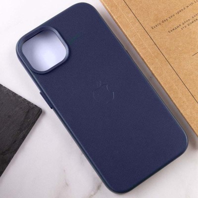 Шкіряний чохол Leather Case (AA Plus) with MagSafe для Apple iPhone 12 Pro / 12 (6.1") Violet