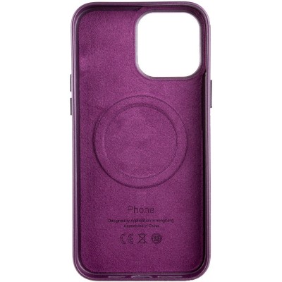 Шкіряний чохол Leather Case (AA Plus) with MagSafe для Apple iPhone 13 Pro (6.1") Dark Cherry