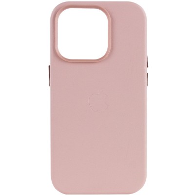 Шкіряний чохол Leather Case (AA Plus) with MagSafe для Apple iPhone 13 Pro Max (6.7") Sand Pink