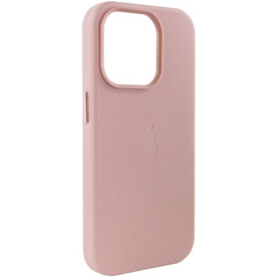 Шкіряний чохол Leather Case (AA Plus) with MagSafe для Apple iPhone 13 Pro Max (6.7") Sand Pink