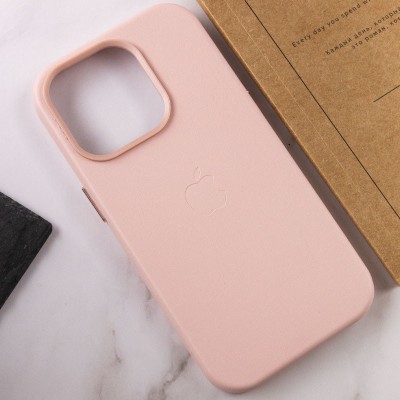 Шкіряний чохол Leather Case (AA Plus) with MagSafe для Apple iPhone 13 Pro Max (6.7") Sand Pink