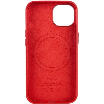 Шкіряний чохол Leather Case (AA Plus) with MagSafe для Apple iPhone 14 (6.1") Crimson