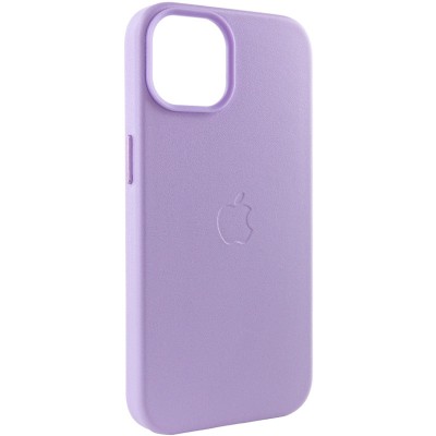 Шкіряний чохол Leather Case (AA Plus) with MagSafe для Apple iPhone 14 (6.1") Elegant purple